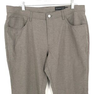 Dunning Pants Mens 36 x 26 Gray Everbest Golf Performance Athletic Hemmed